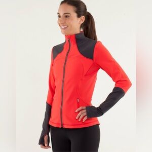 Lululemon Athletica Vibrant Red and Charcoal forme Jacket